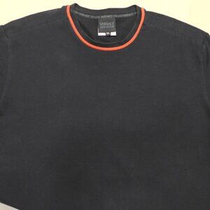 Versace Men's Black with Red Piping T-Shirt